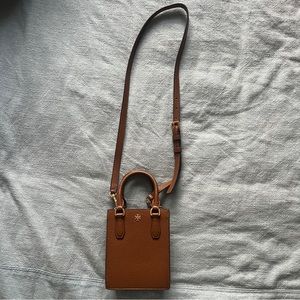 Tory Burch Blake Mini Shopper Tote Crossbody Bag Brown